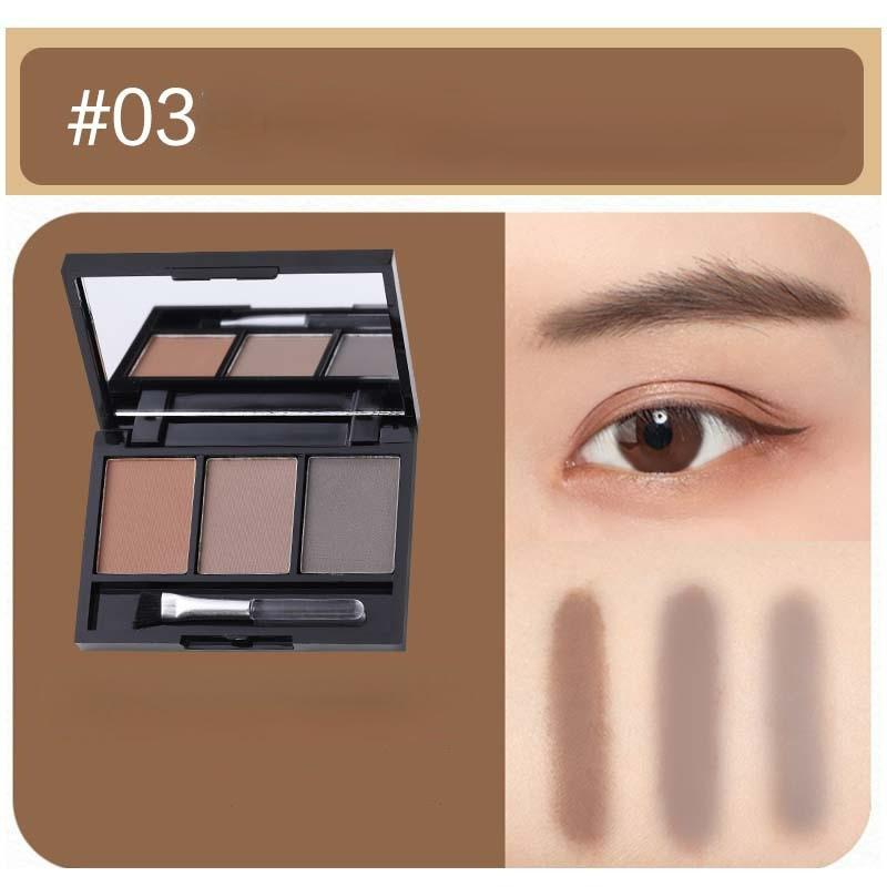 Профессиональный набор пудры для бровей, 3 цвета, долговечная пудра для бровей, палитра теней с мягкой кистью, усилитель для бровей