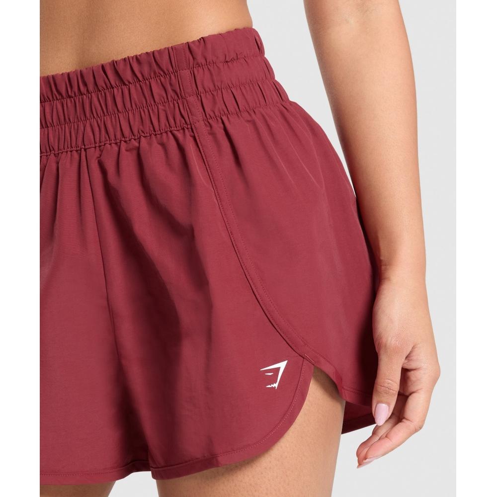 Gymshark Retro Waistband Shorts Washed Red B8a6n Rbs5