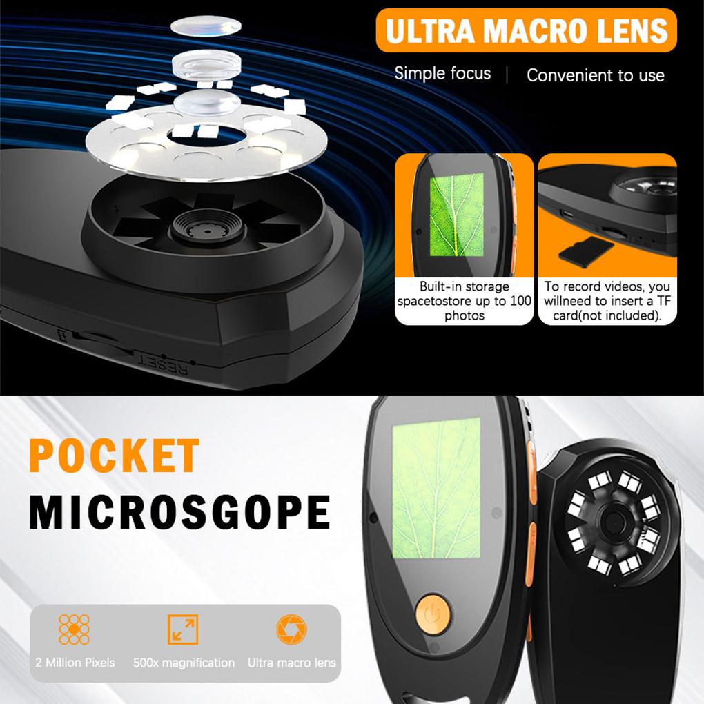 500X Ручной дерматоскоп Машина для анализа кожи Беспроводной цифровой микроскоп для трихомов кожи головы/волос Анализ кожи лица