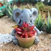 Милый цветочный горшок в виде слона Ручная работа из смолы Декоративный горшок для суккулентов для дома Комнаты Сада Балкона Офиса