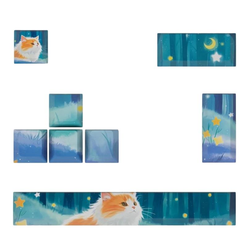 8 шт. DIY Персонализированные Колпачки для Клавиш 5-сторонняя Сублимация Красителя 6.25u Пробел Оригинальный Профиль для Игровых Механических Клавиатур