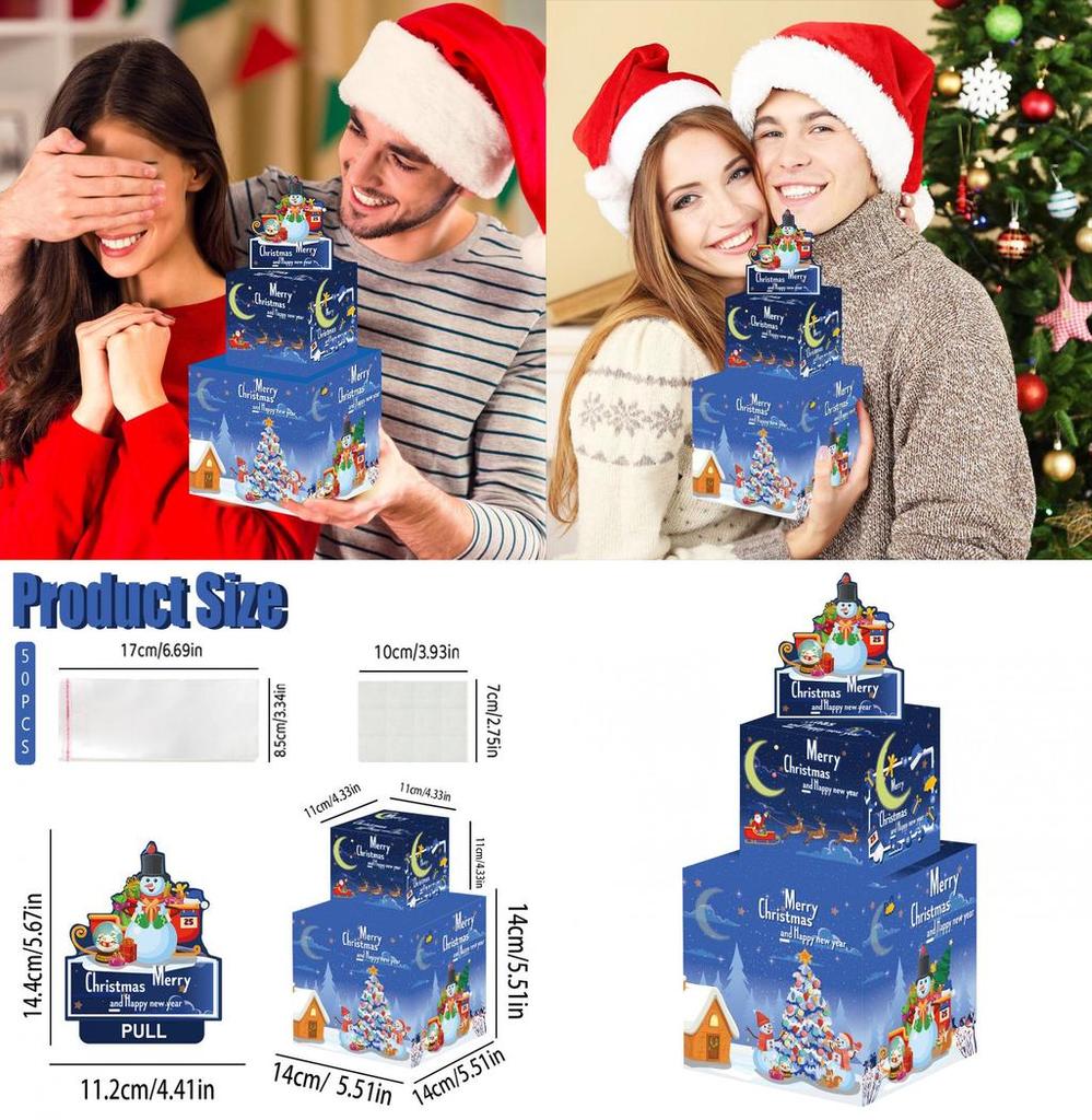Christmas Paper Snowman Gift Box Double Layer Money Box For Festive Gifting