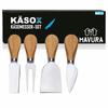 KÄSOX Cheese Knife Set with Wooden Handle Slicer Fork Shovel Soft Cheese Knife Hard Cheese