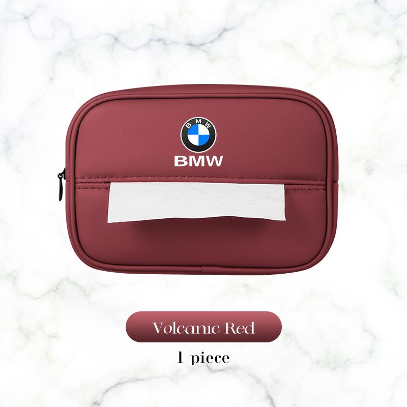 For BMW 1 3 5 7 Series E38 E46 E60 E90 E87 F40 F48 G30 G20 i7 X1X3 X5 X6 X7 Car Hanger Tissue Bag Microfiber Leather Kleenex Box r3