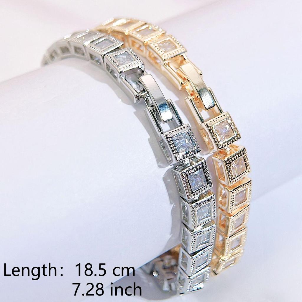 Бриллиантовый квадратный цирконий CMM AAA, классические браслеты-цепочки с подвесками, свадебные украшения для рук для женщин