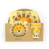 Children Dishes Set Baby Feeding Bowl Bamboo Tableware Bamboo Fiber Fork Cup Bowl Spoon Plate Animal Cartoon Baby Plate