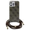 Etui do iPhone 15 Pro Guess Crossbody Cord 4G Print Brązowy