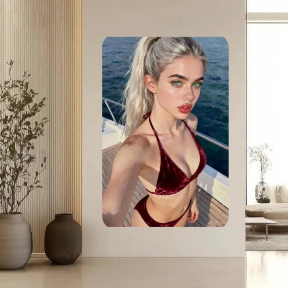 Винтажная Pin-Up Девушка Металлическое Настенное Искусство Ретро Купальник Декор для Дома Кафе Бара