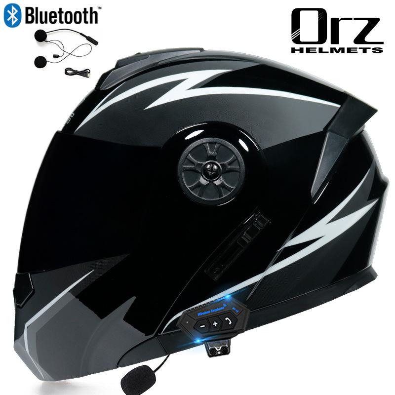 Orz Non Motorcycle Helmet Full Helmet Men's And Women's Dual Lens Electric Vehicle Bluetooth Uncover Half Helmet And Seasonal Helmet