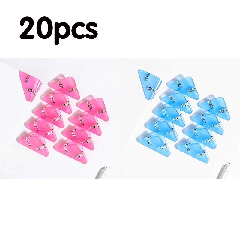 10/20pcs Triangle Corner Clips Set Transparent Colorful Page Holder Paper Clip File Index Clamp Office School Desk Organizer
