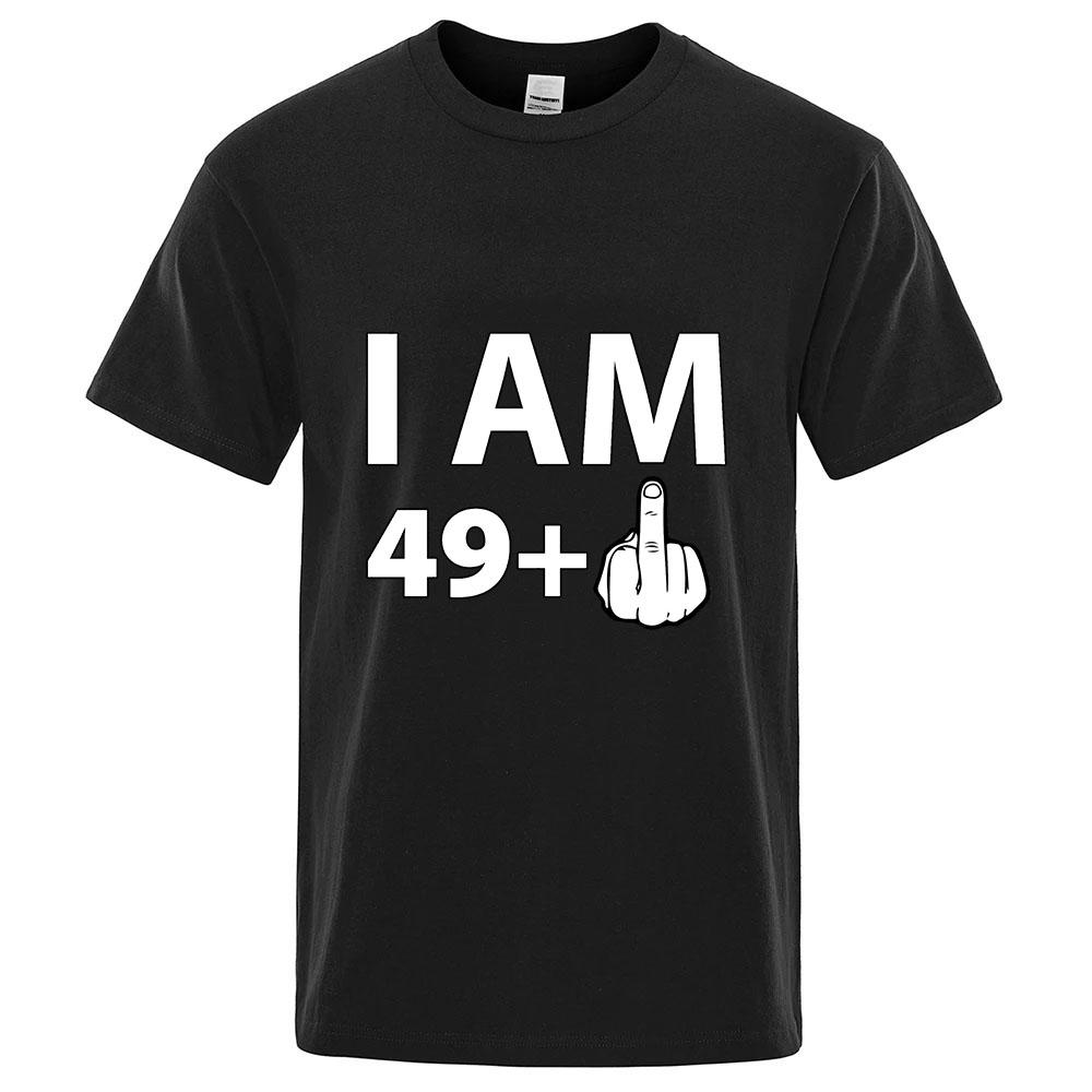 49 1 Plus Middle Finger Fifty Funny 50th Birthday New Unisex Quick Dry Ordinary Thin Short Sleeve Sport Tshirt Breathable Top