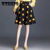 S-5XL шифоновая юбка в горошек, женская летняя нелегкая юбка-зонтик с высокой талией, тонкая большая распашная юбка трапециевидной формы, короткая юбка