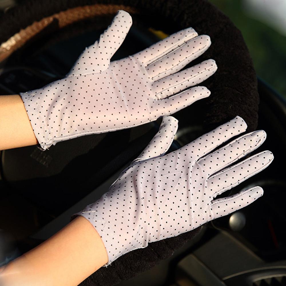 Fashion 1Pair Summer Spring Anti-UV Elastic Sunscreen Dots Gloves Driving Gloves Women Gloves