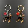 Персонализированный брелок с доберманом: Модный мультяшный брелок-подвеска из сплава для сумки