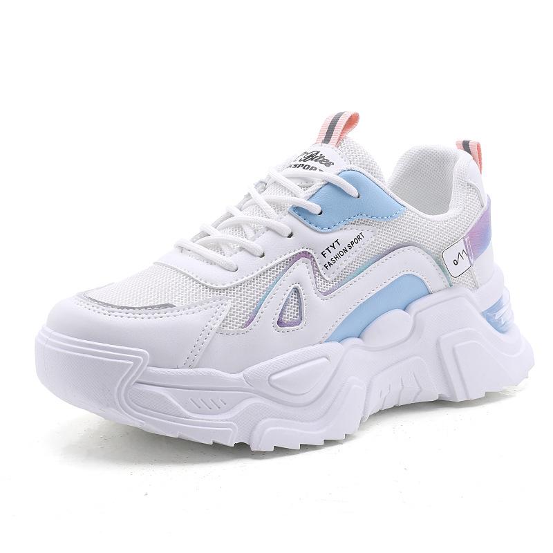 Весенние туфли Daddy Shoes на толстой подошве для женщин в корейском стиле, дышащие, повседневные, спортивные туфли для студентов, универсальные, маленькие, белые, модные