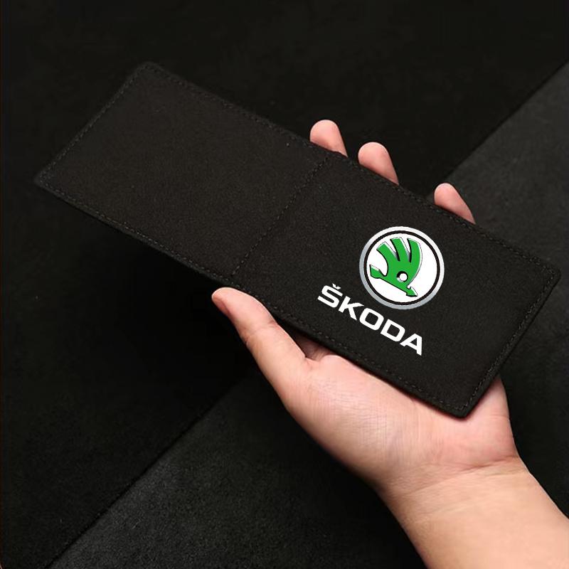 PU Leather Credit Card Case Car Driving Documents Protective Case For Skoda Octavia MK2 MK3 2 3 A7 Fabia Karoq Kodiaq Superb Rapid Kamiq