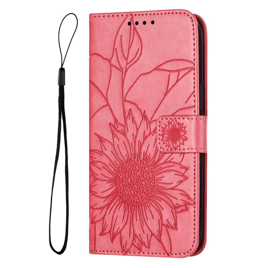 Чехол-книжка из искусственной кожи с тиснением подсолнуха для iPhone Google Motorola OPPO Vivo Nokia Чехол-кошелек с магнитным ремешком и подставкой