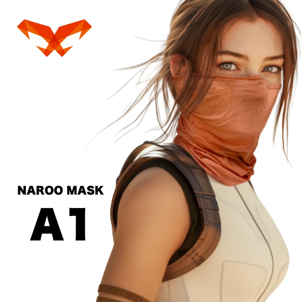 Спортивная маска A1 Дышащая и для УФ-защиты Длительная [NAROO MASK] (Маска Naroo) - Удобный, Для бега/велоспорта/пеших прогулок, 95% защита, Длина, Холодный/Сухой