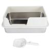 Stainless Steel Litter Box High Sides Anti Splashing Easy To Clean Enclosed Cat Litter Box for