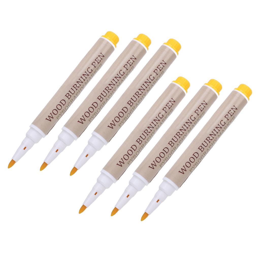 6Pcs Wood Burning Pen Kit Pyrography Marker Set Scorch Tools for Beginners Projects