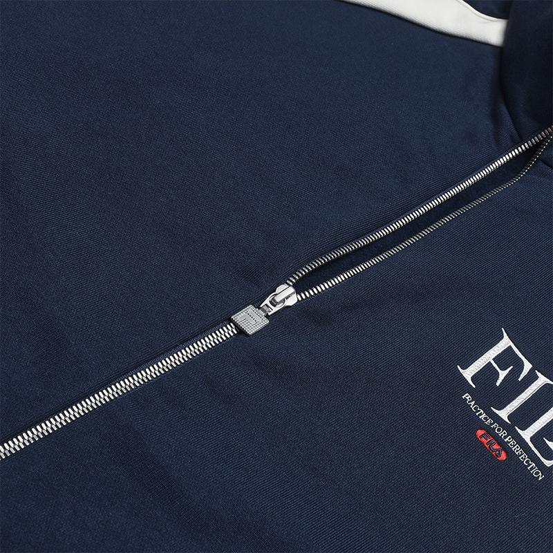 Fila Теннис Классический Ретро Спорт Повседневный Тенденция Теннис Удобный Универсальный Свободный Вязаный Жакет Мужской Жакет Синий A11M543510FBU