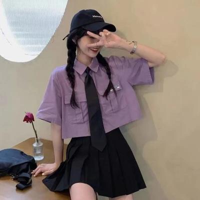 Jk униформа, модная короткая японская блузка, топ, женская повседневная рубашка в консервативном стиле, корейская версия топа
