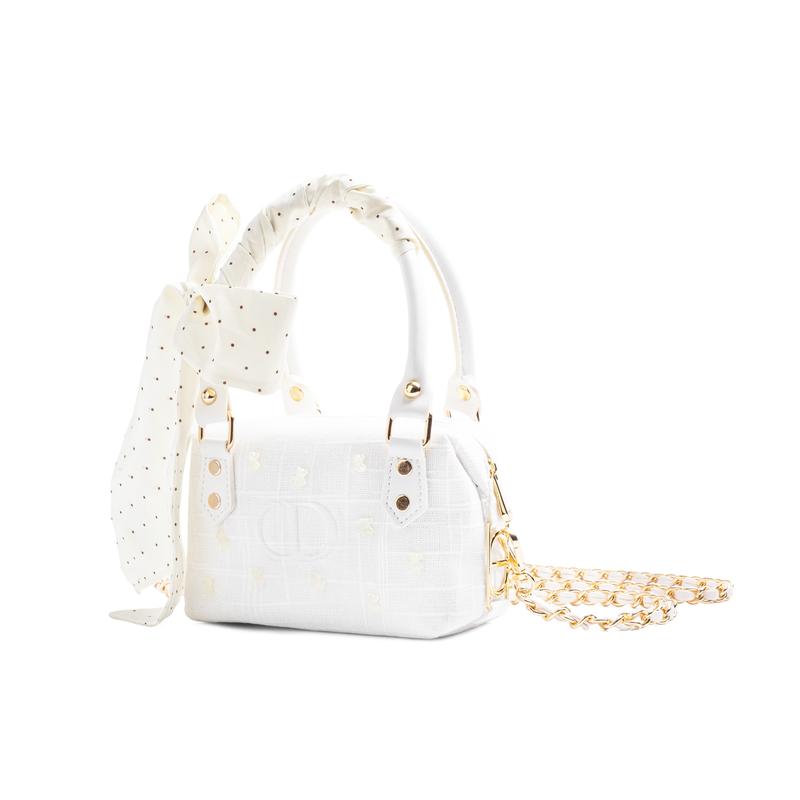Dior [Индивидуальная косметичка] Точечная лента Jinghe с декором в виде сосков Французский романтизм Нежное и сладкое ощущение Полиэфирное волокно Сумка для хранения Портативная