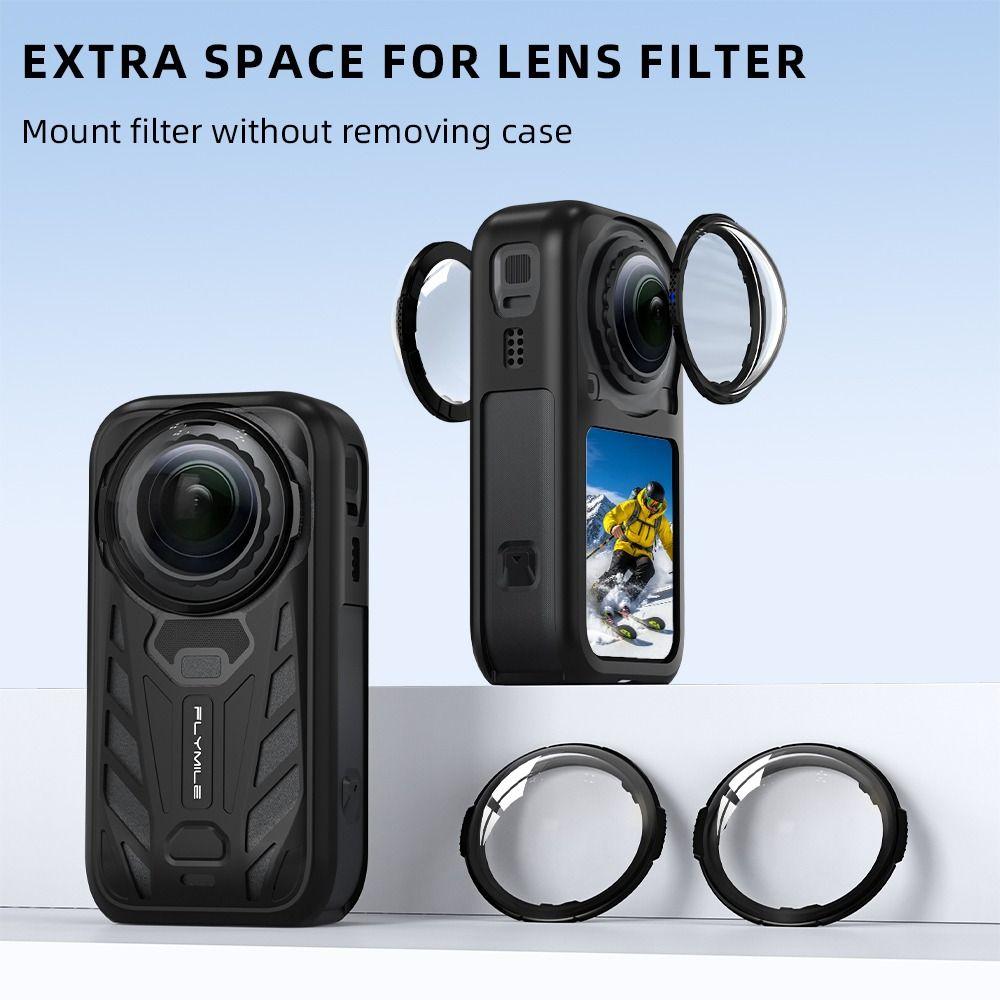 with Lens Cap Camera Body Cover Silicone Sleeve Skin Case for Insta360 X6 Action Camera Accessories
