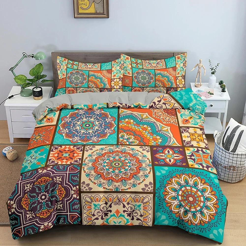 Напечатанный на 3D Богемный Этнический Мандала Удобный Пододеяльник Наволочка Комплект Постельного Белья Украшение Детской Спальни Домашний Текстиль