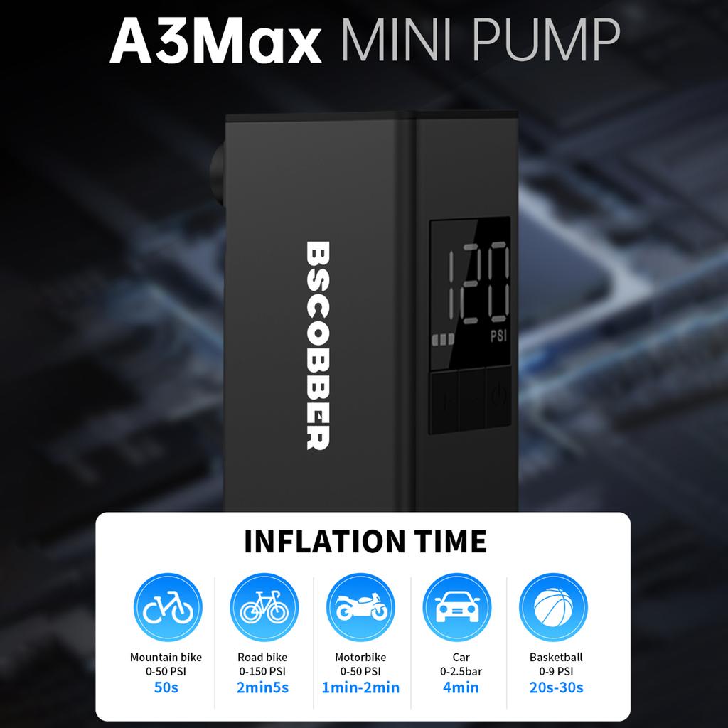 Электрический велосипедный воздушный насос 150PSI портативный велосипедный насос для шин с цифровым манометром