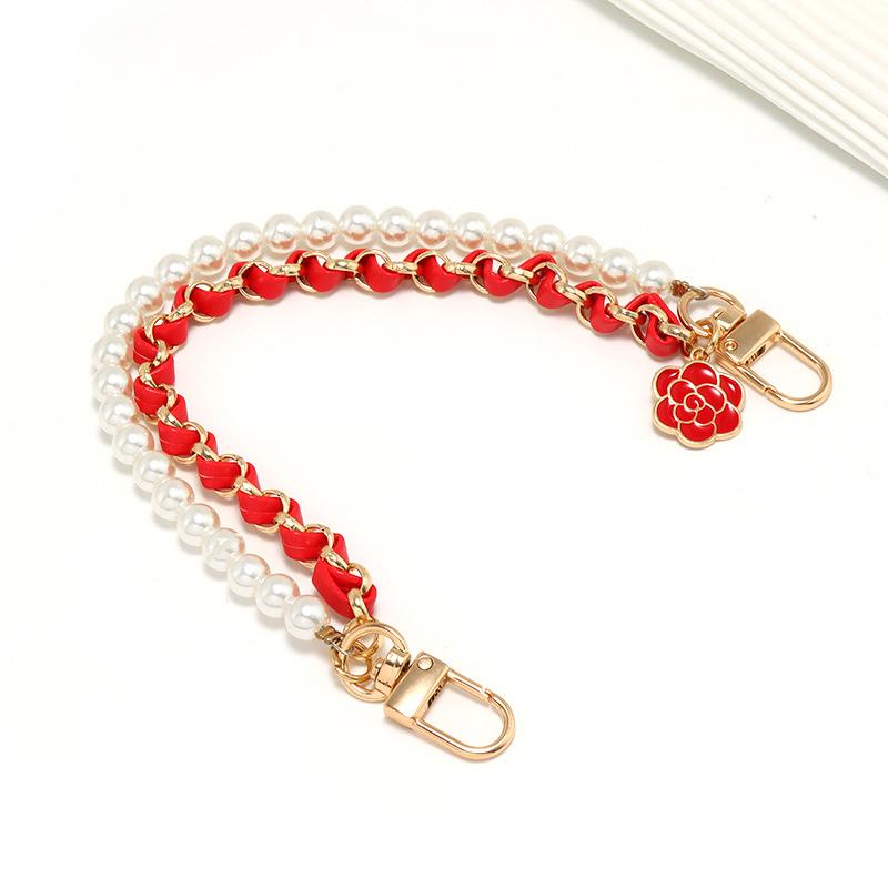26Cm Pearl Purse Chain Short Handle Replacement Bag Chain Strap Metal Shoulder Chain Handbag Chain Accessories For Purse Bags