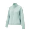 Li Ning Fitness Series Simple Solid Color Stand Collar Pullover Sweatshirt Women Sweatshirt Gray-Green AWDV358-2