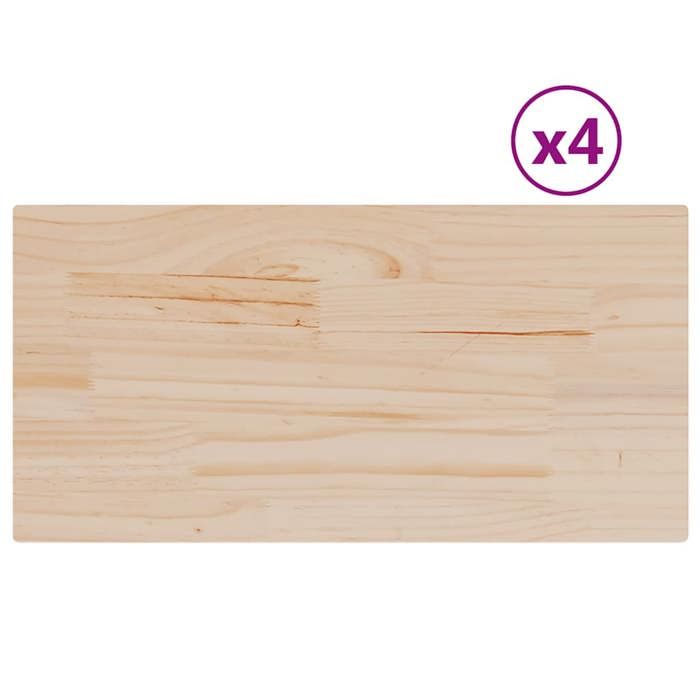 VidaXL Dessus de table 4 pcs 90x45x2,5cm rectangulaire bois pin massif, dessus de table en bois, dessus de table à manger, 847435