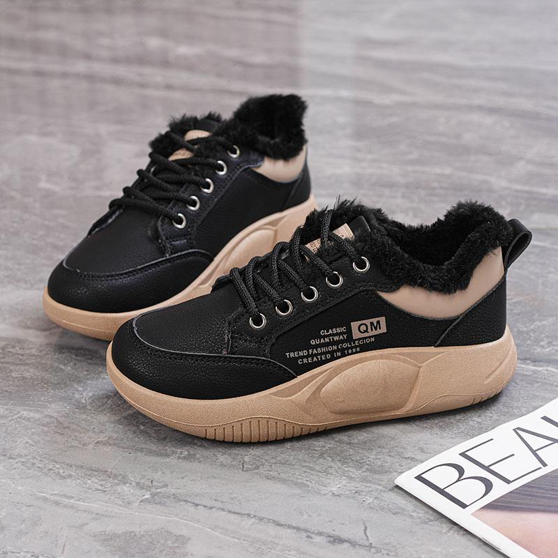 Женские мохнатые зимние теплые дутики с толстой подошвой, на платформе, противоскользящие, для ношения на улице, для отдыха, тренировок, спортивная обувь, хлопковые сапоги