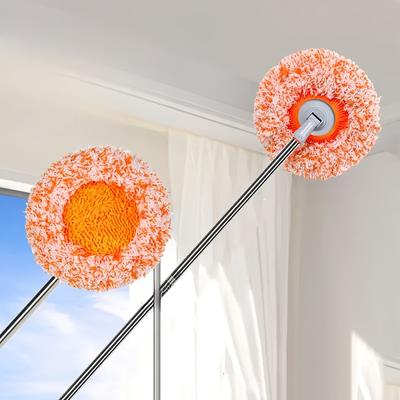 Швабра из микрофибры из нержавеющей стали с эргономичной ручкой, прочная, легко моющаяся конструкция для полов из твердой древесины, плитки, линолеума, идеально подходит для гостиной, спальни, патио