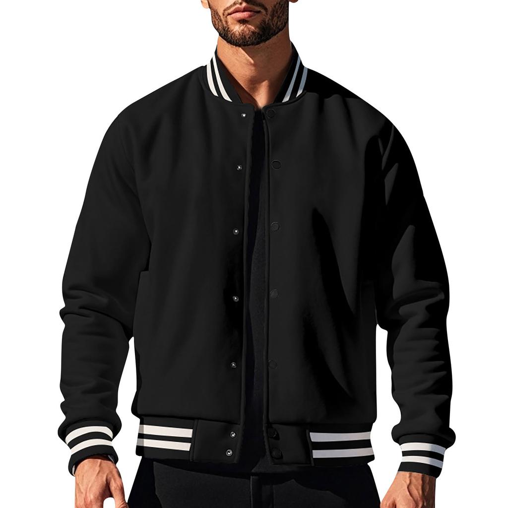 Мужская куртка с лацканами, однотонное повседневное пальто с карманом на молнии