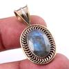Natural Labradorite 925 Solid Sterling Silver Jewelry TwoTone Pendant 1.25" R7c52