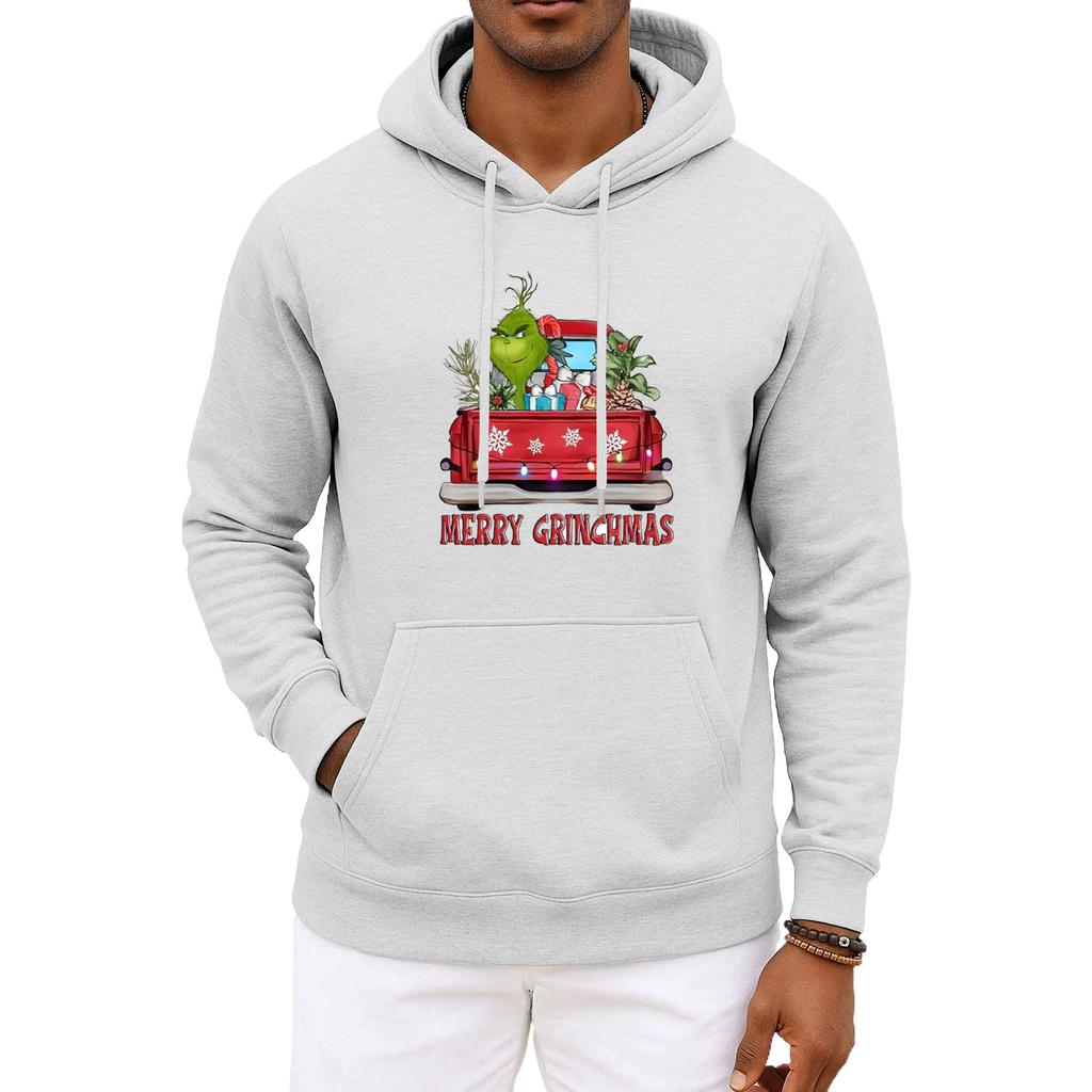 Мужское и женское рождественское худи с капюшоном и длинными рукавами