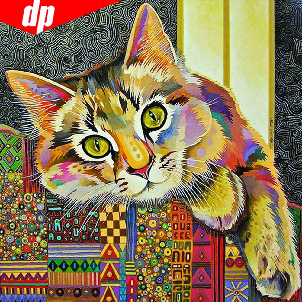Алмазная картина Животные Картины Стразы Алмазная вышивка Кошки Рукоделие Алмаз