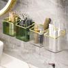 Elegant Wall-Mounted Bathroom Organizer for Toothbrush, Toothpaste, and Comb