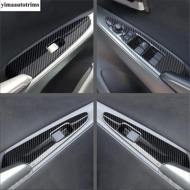 Car Armrest Window Glass Lift Button Switch Panel Decoration Cover Trim Accessories For Mazda 2 Demio 2015- Right Hand Drive