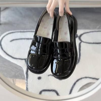 Базовая униформа Колледж Обувь Обувь с квадратным носком Милая Светлая горловина Женские одинарные туфли