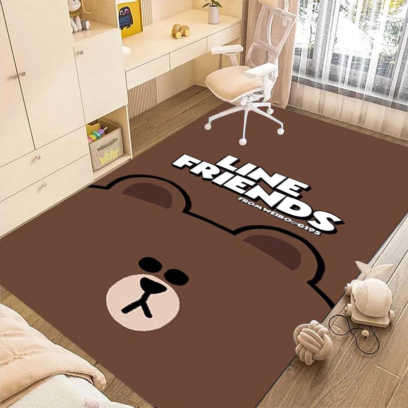 Non-slip decorative rug, cute cartoon welcome mat, Line Friends series pattern, a gift for friends and family.