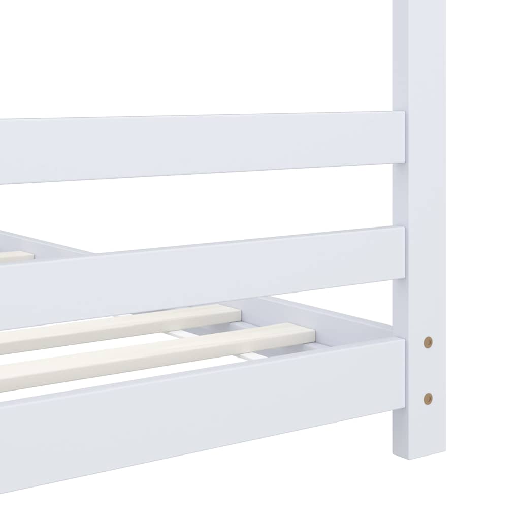Kids  Bed Frame White Solid Pine Wood 70 x 140 cm