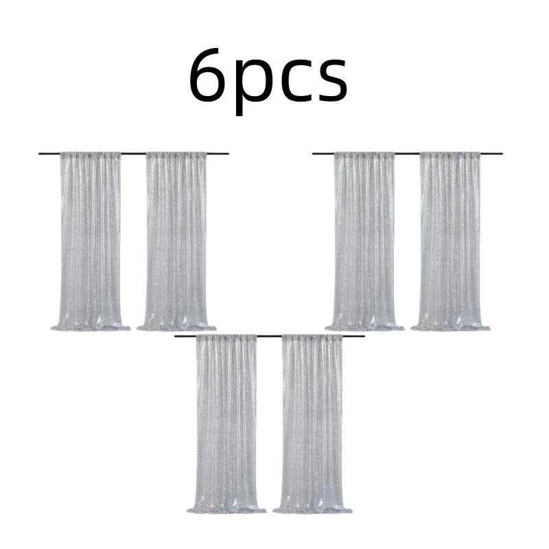 Золотистые/Серебристые Шторки-Фон из Пайеток, 2 Панели - Шторки из Пайеток 2 фута x 8 футов для Вечеринки Свадьбы Фон с Пайетками Сценические Украшения