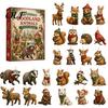 Surprise Unboxing Gift 24 Days Christmas Advent Calendar 2026, 2D Acrylic Reading Cats/Dogs/Forest Animals Creative Holiday Ornaments Ornament