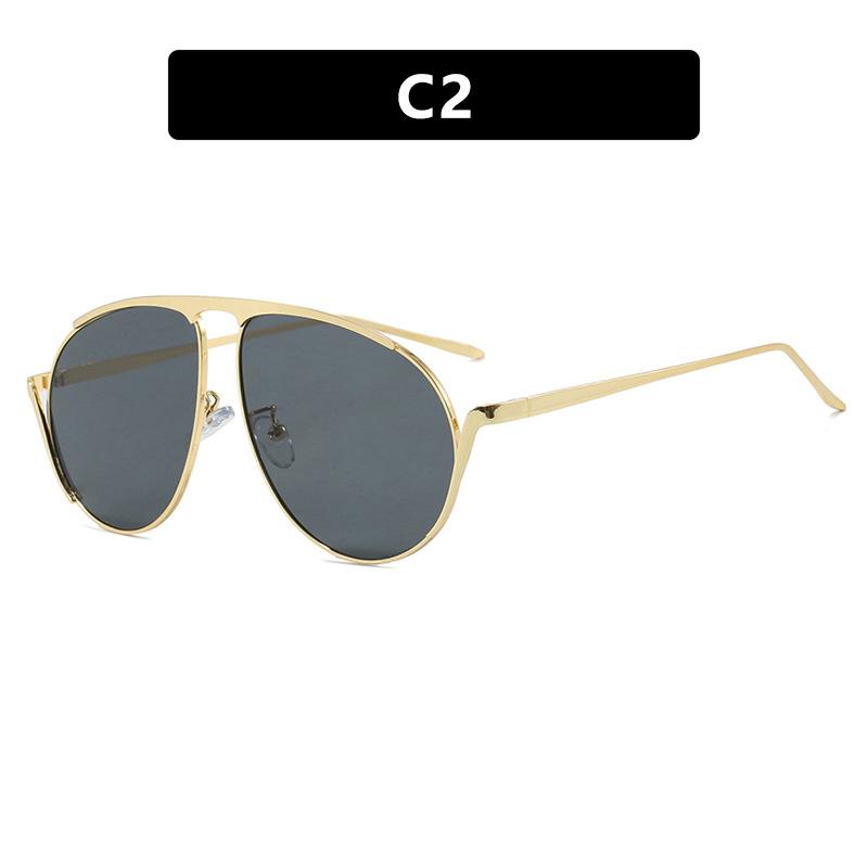 Oversized Pilot Oval Punk Sunglasses Women  Luxury Brand Vintage Metal Frame Sun Glasses For Ladies Outdoor Eyewear Uv400