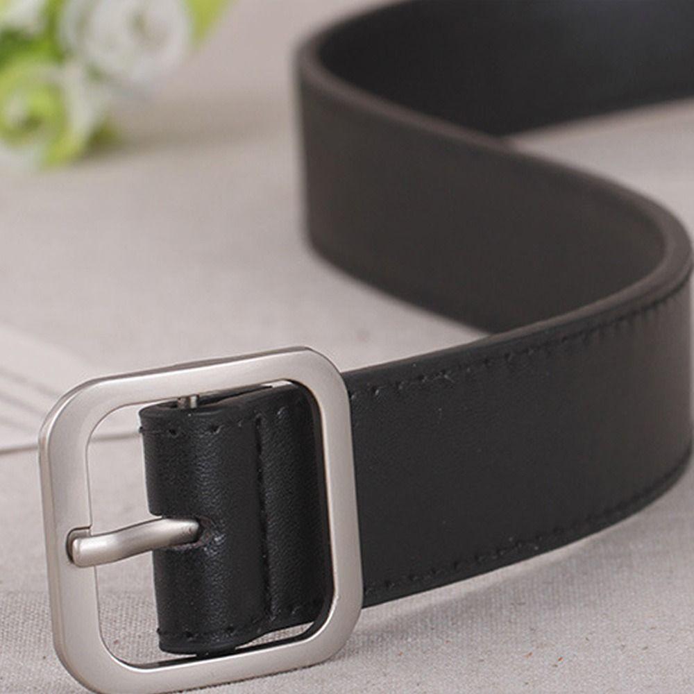 Модный Шикарный Повседневный Кожаный Ремень Женский Ремешок для Платья Пояс Квадратная Пряжка-Штырь Пояс