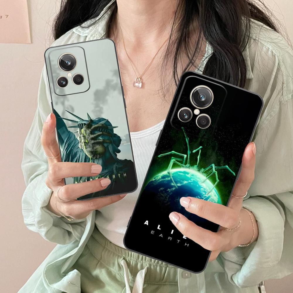 Чехол для мобильного телефона Alien Earth для Realme 15 14 13 12 11 10 9 Pro Plus T i Lite 5G Цветной печатный чехол Красивые мобильные телефоны
