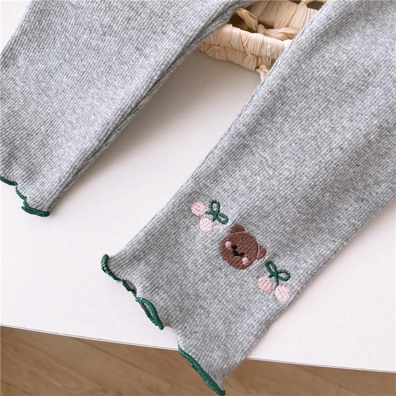 Girls' Cherry Bear Print Leggings - Fashionable Baby & Toddler Pants